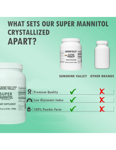 Edulcorante Natural en Polvo Sunshine Valley 992g - Mannitol