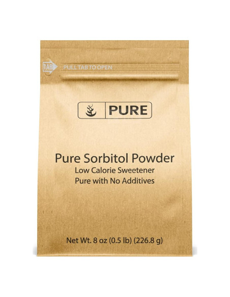 Polvo de Sorbitol 226.8 g - Ingredientes Originales Puros - Edulcorante Bajo en Calorías