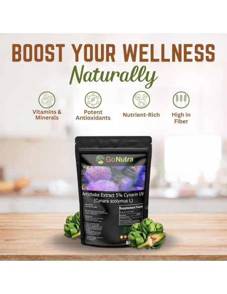 Go Nutra Extracto de Alcachofa en Polvo 113.4g - 5% Cinarina