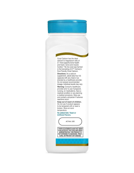 Cápsulas de Calcio Coral 1000mg Siglo 21 - 120 Unidades