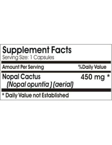 Nopal Cactus 450mg 180 Cápsulas Naturetition Sin Aditivos
