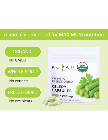 Cápsulas de Apio Orgánico KOYAH - 60 Veganas 200 mg