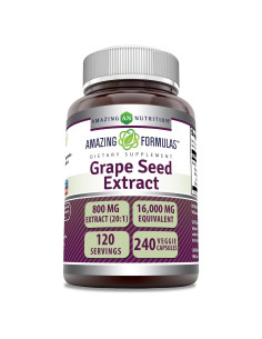 Extracto de Semilla de Uva Amazing Formulas 800 Mg 240 Cápsulas