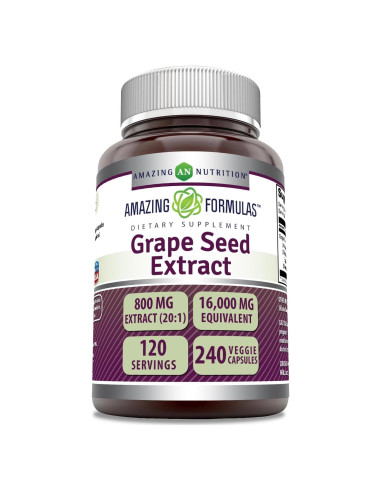Extracto de Semilla de Uva Amazing Formulas 800 Mg 240 Cápsulas
