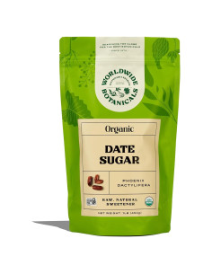 Azúcar de Dátil Orgánico en Polvo Worldwide Botanicals 0.45 kg