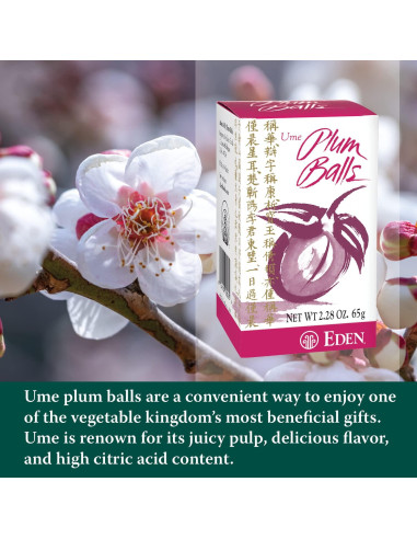 Bolas de Ciruela Ume Eden, 300 Unidades, 64.4 g, Alcalinas
