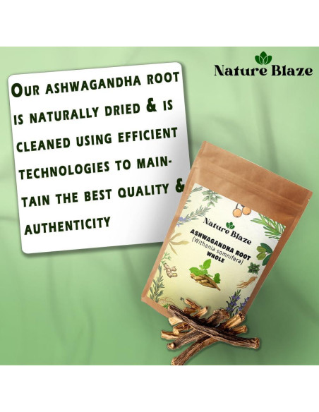 Ashwagandha Entera Orgánica Nature Blaze 114 g - Suplemento Natural