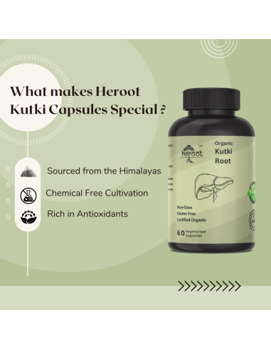 Cápsulas de Raíz de Kutki Heroot 120 Vegetarianas Orgánicas