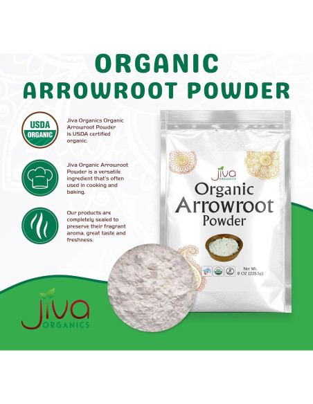 Harina de Arrurruz Orgánica Jiva Organics 227g Sin Gluten