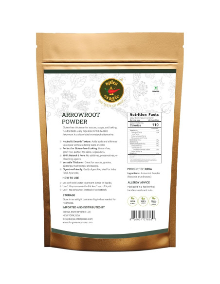 Polvo de Arrurruz Spice Magic 226g - Sin Gluten, Ideal para Salsas