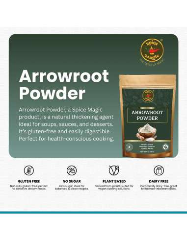 Polvo de Arrurruz Spice Magic 226g - Sin Gluten, Ideal para Salsas