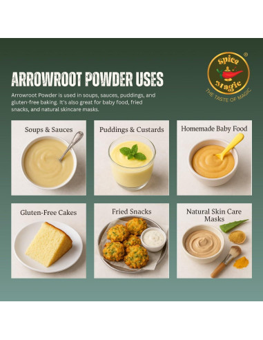 Polvo de Arrurruz Spice Magic 226g - Sin Gluten, Ideal para Salsas