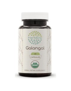 Cápsulas de Galangal Orgánico HerbEra 60 Unidades 500 mg