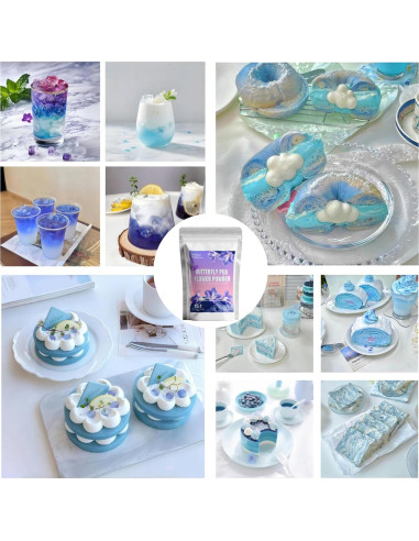 Polvo de Flor de Guisante Mariposa 200g - Colorante Natural Azul