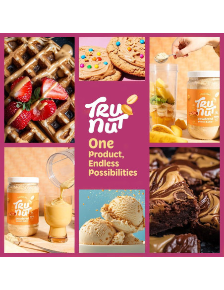 Harina de Cacahuate Tru-Nut 396g - Sin Gluten, Vegana, Keto