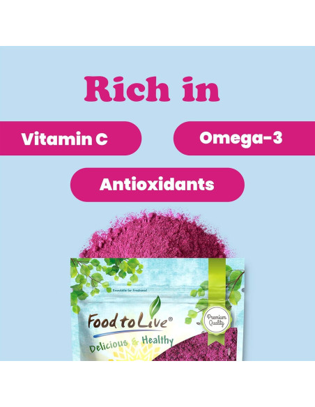 Polvo de Fruta del Dragón Liofilizado Food to Live 453g - Vegano