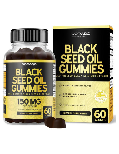 Gomitas de Aceite de Semilla Negra Dorado Nutrition 60 Unidades