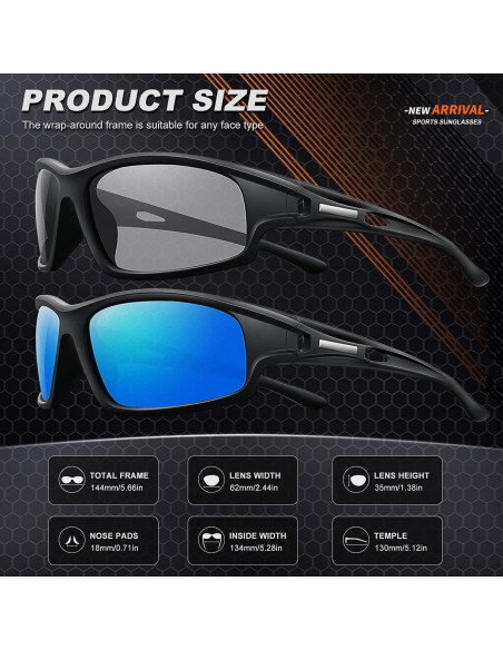 Gafas de sol polarizadas AWGSEE 100% UV para hombres 2pack