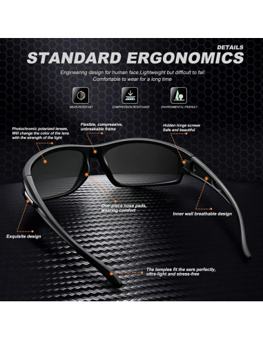 Gafas de sol polarizadas AWGSEE 100% UV para hombres 2pack