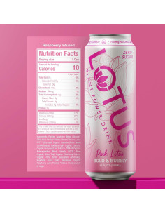 Bebida Energética Loto Rosa 355 ml | Sin Azúcar, 10 Calorías, 160 mg Cafeína 2