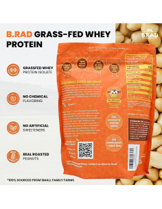 Proteína de Suero de Leche Aislada B.rad 0.91 kg Mantequilla de Maní 2