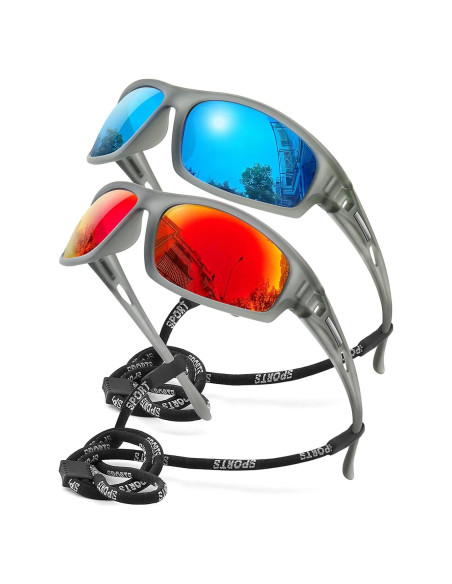 Gafas de sol deportivas AWGSEE polarizadas 100% UV 2pack