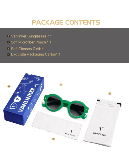 Gafas de sol polarizadas VANLINKER VL9743 unisex redondas