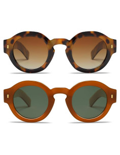 Gafas de sol redondas polarizadas VANLINKER unisex 2 piezas