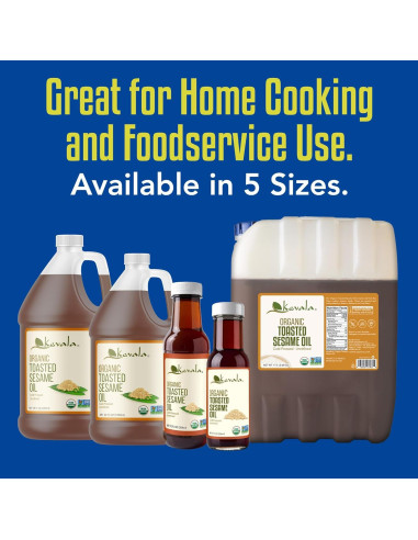 Aceite de Sésamo Tostado Orgánico Kevala 354 ml - Sin Colesterol