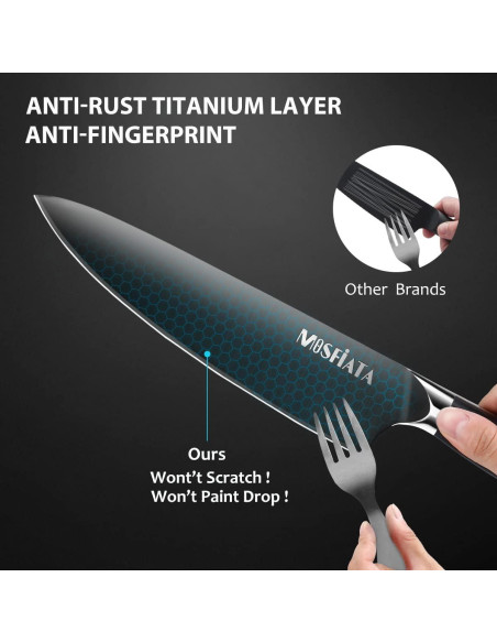 Cuchillo de Chef MOSFiATA 20.32 cm Titanio Acero Inoxidable