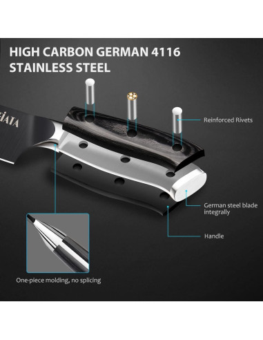 Cuchillo de Chef MOSFiATA 20.32 cm Titanio Acero Inoxidable