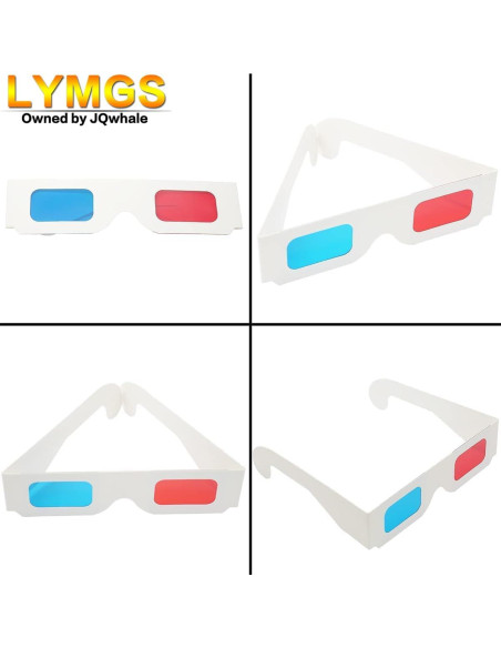 10 Pares de Gafas 3D LYMGS Rojo y Cian en Cartón
