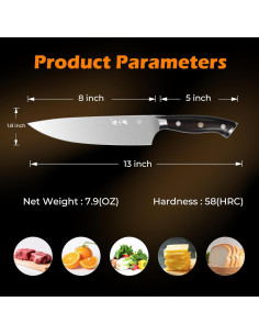 Cuchillo de Chef ZHANG XIAO QUAN 20 cm Acero Inoxidable 70Cr17MoV 2