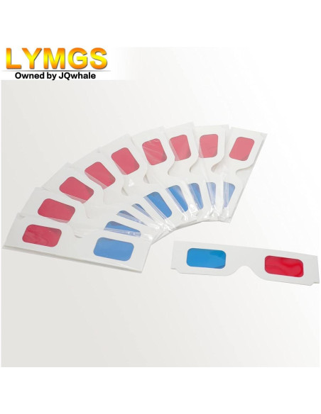 10 Pares de Gafas 3D LYMGS Rojo y Cian en Cartón