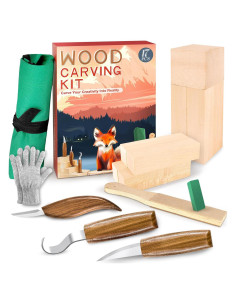 Kit de Tallado en Madera K Kernowo 17PCS con Herramientas y Guantes