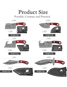 Set de 6 cuchillos mini Damasco JAEZZIY con afilador 2