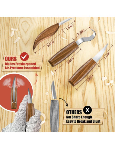 Kit de Tallado en Madera K Kernowo 17PCS con Herramientas y Guantes