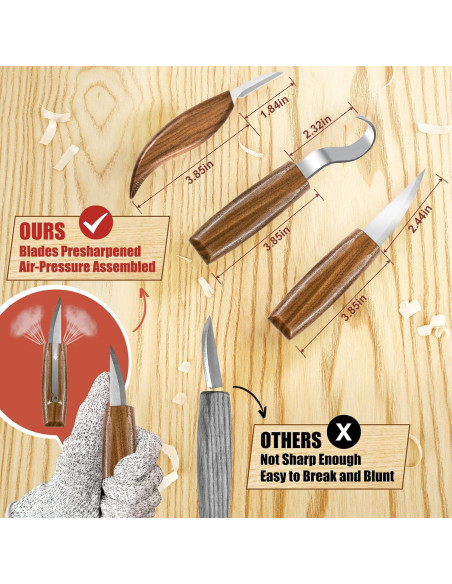 Kit de Tallado en Madera K Kernowo 17PCS con Herramientas y Guantes