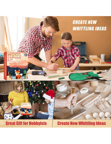 Kit de Tallado en Madera K Kernowo 17PCS con Herramientas y Guantes