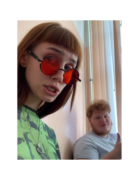 Gafas de sol redondas AIEYEZO Steampunk UV 100% bloqueadores