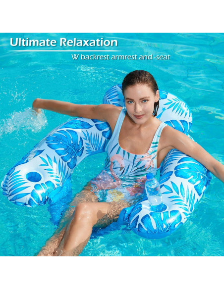 Silla Flotante Inflable Jasonwell - 2 Unidades con Portavasos