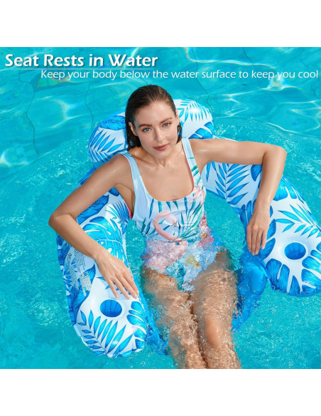 Silla Flotante Inflable Jasonwell - 2 Unidades con Portavasos