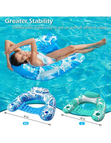 Silla Flotante Inflable Jasonwell - 2 Unidades con Portavasos