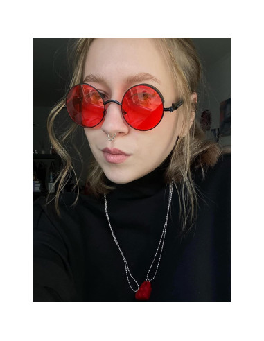 Gafas de sol redondas AIEYEZO Steampunk UV 100% bloqueadores