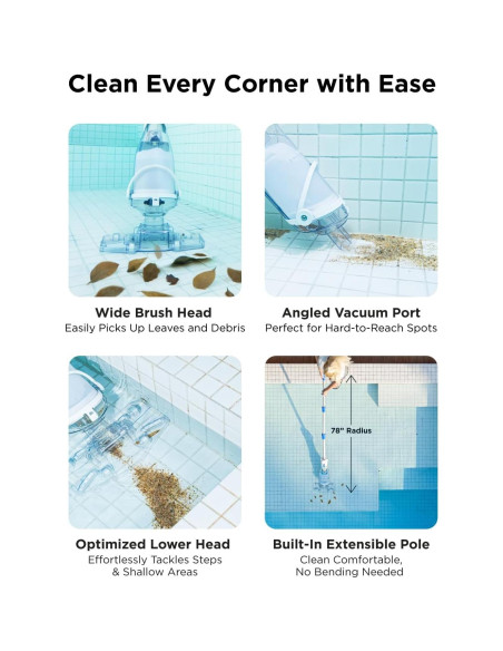 Aspiradora de piscina InoKraft K1.5 Pro recargable 70 L/min