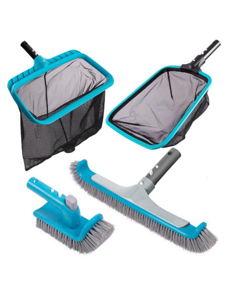 Kit de limpieza de piscina Sepetrel Deluxe con cepillo y redes