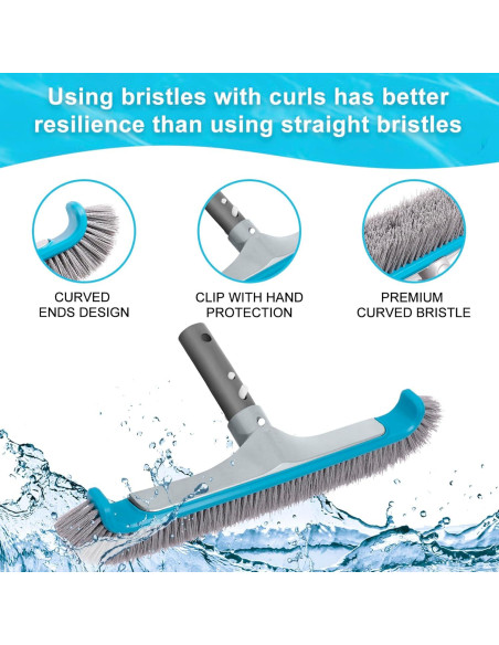 Kit de limpieza de piscina Sepetrel Deluxe con cepillo y redes