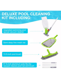 Kit de Limpieza de Piscina Deluxe Sepetrel con Aspiradora y Cepillo 2
