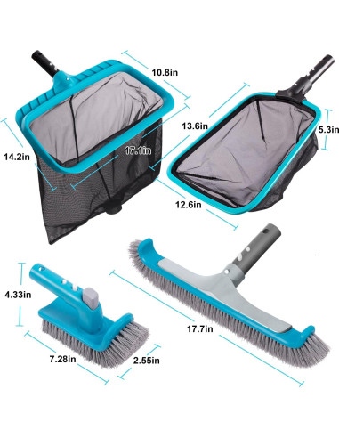 Kit de limpieza de piscina Sepetrel Deluxe con cepillo y redes
