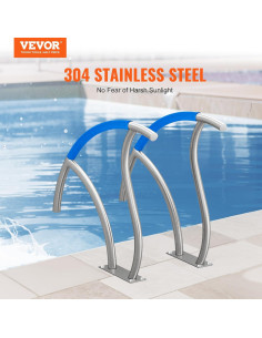 Barandilla de piscina VEVOR 76.2x76.2 cm Acero Inoxidable 2 PCS 2